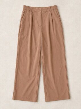 Abercrombie & Fitch Sloan Tailored Wide Leg Pants Woman 33 Tan High Rise Trouser